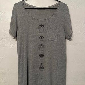 Gray Graphic T-Shirt with Pocket